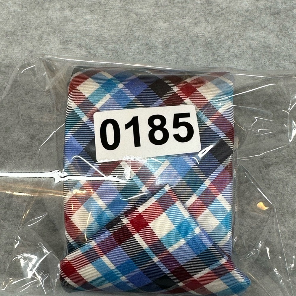 Tommy Hilfiger Mens‎ Neck Tie Red Blue Plaid Silk Blend 57x2.75in - Picture 5 of 5